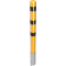 Bollard | steel tube  152 x 3,2 mm | yellow / black | Removable without fastener | With welded steel cap, incl. base sleeve Item no. 40151_10 | total length: 2000 mm | with welded steel cap